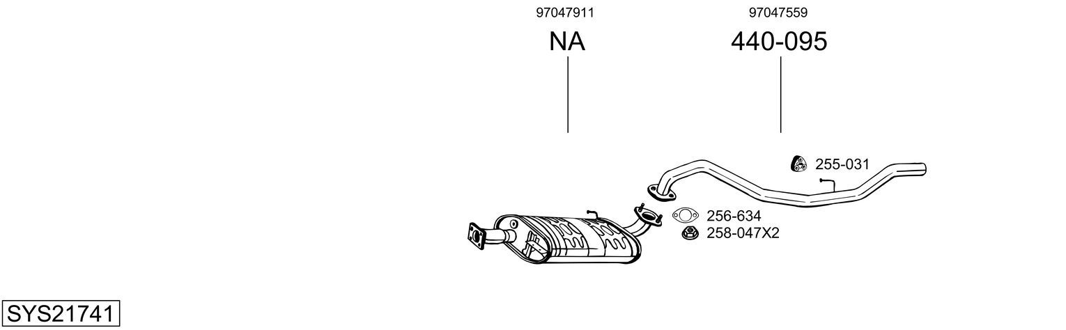 Układ wydechowy BOSAL SYS21741