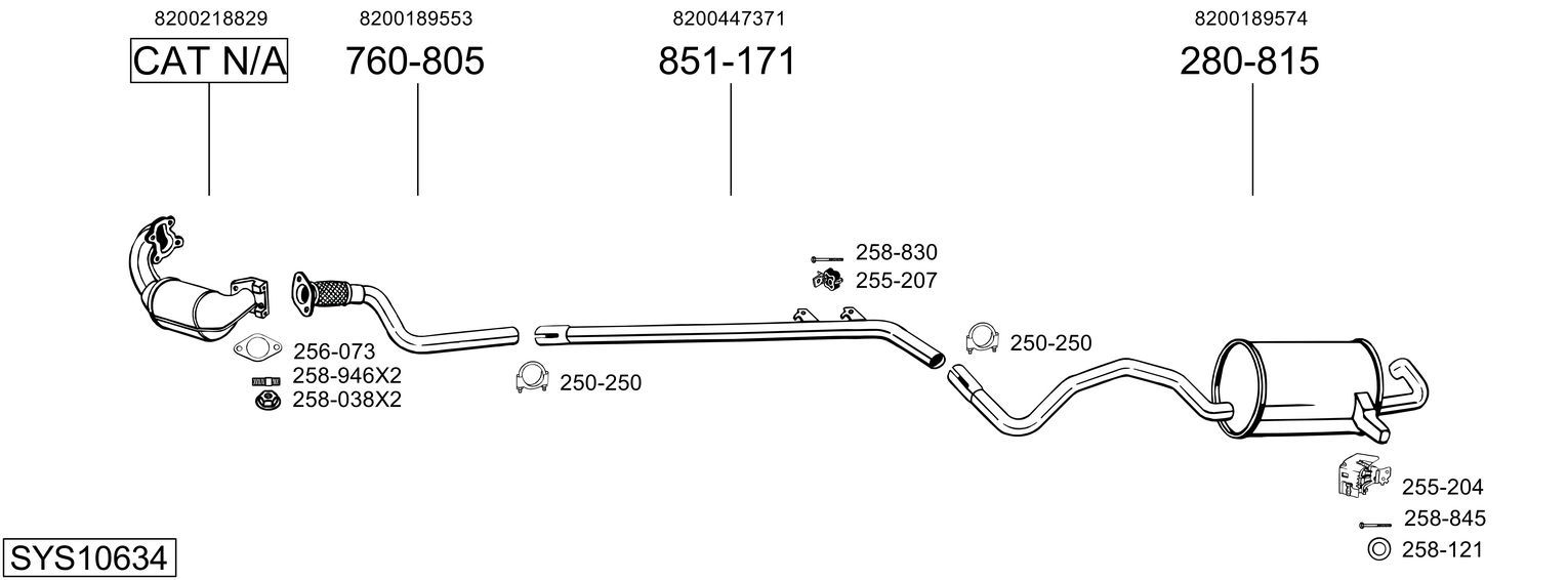 Układ wydechowy BOSAL SYS10634
