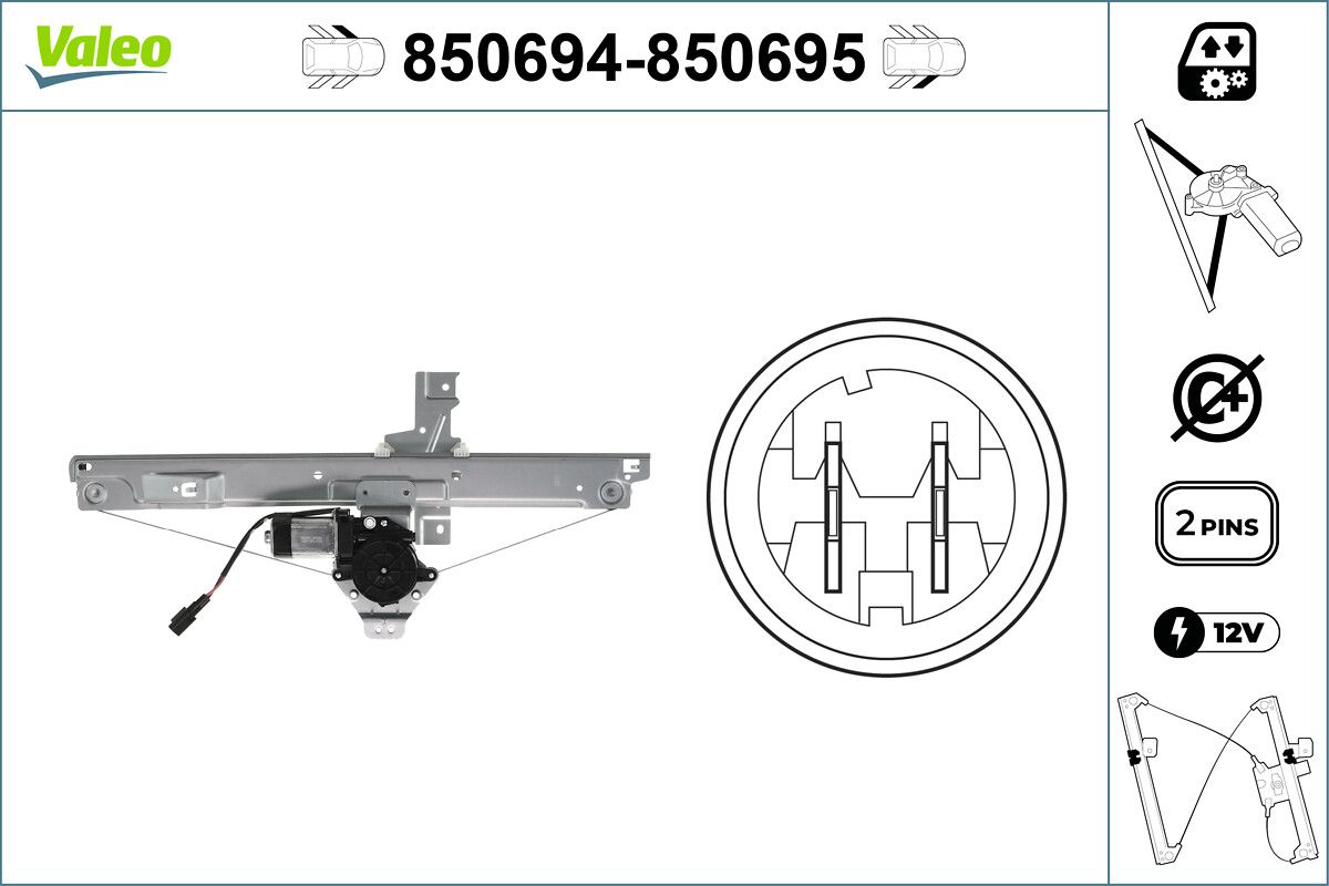 Mecanism actionare geam VALEO 850695