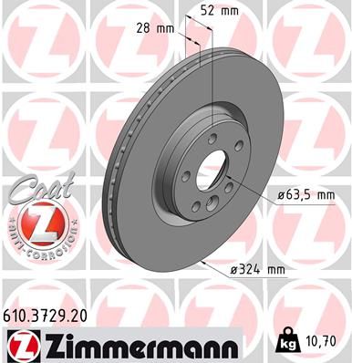 Brzdový kotouč ZIMMERMANN 610.3729.20