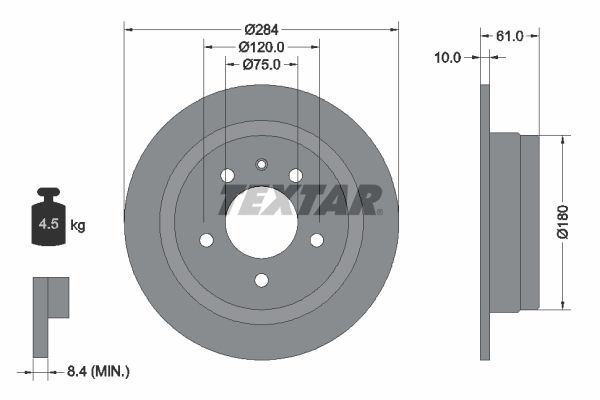 Disc frana TEXTAR 92022400