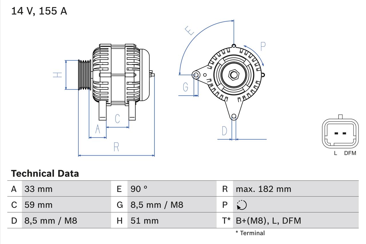 Alternátor BOSCH 0 986 046 250