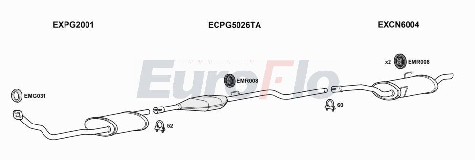 Układ wydechowy EUROFLO CNDIS19D7008D