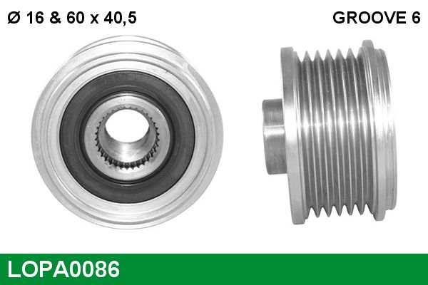 Alternator - sprzęgło jednokierunkowe LUCAS LOPA0086