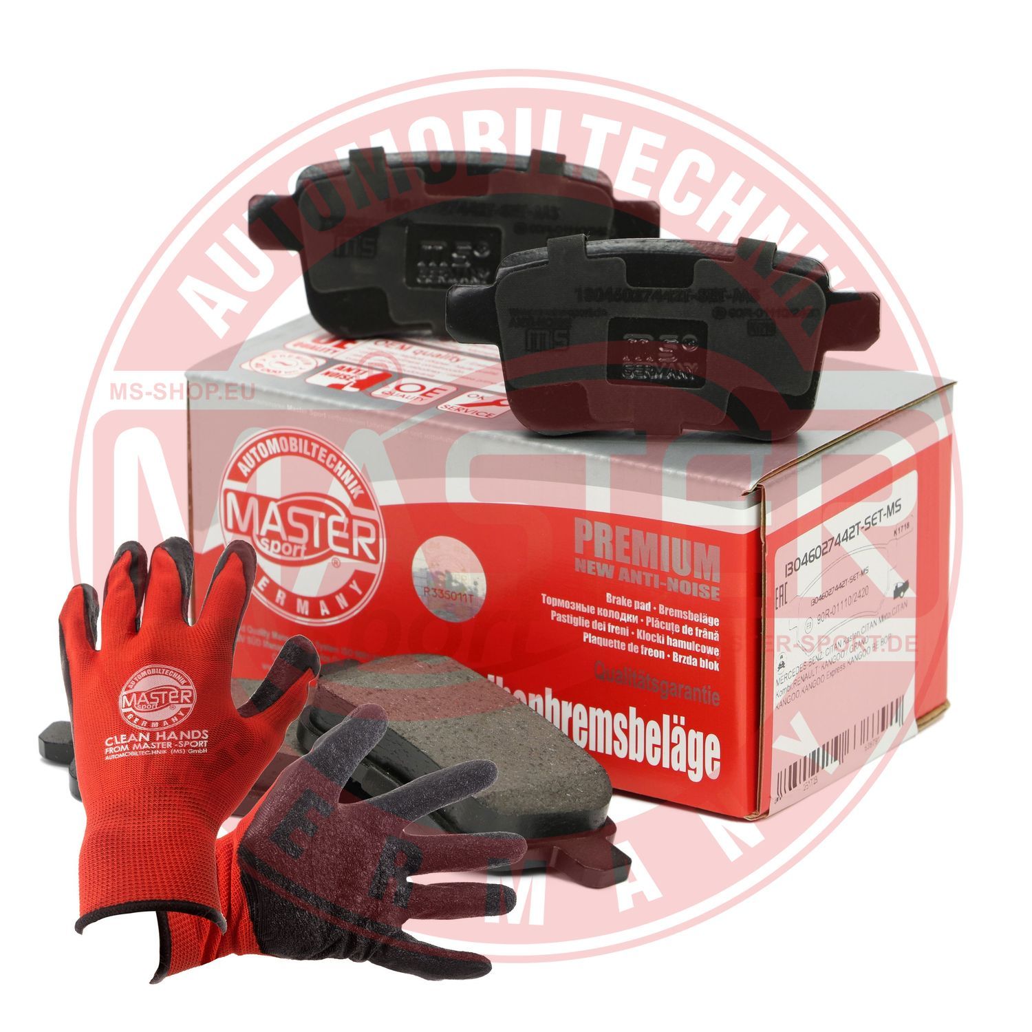 Zestaw klocków hamulcowych, hamulce tarczowe MASTER-SPORT GERMANY 13046027442T-SET-MSP