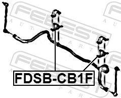 Levně Držák, Příčný stabilizátor FEBEST FDSB-CB1F