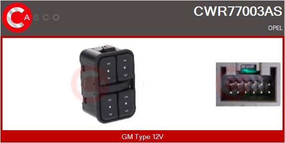 Spínač, zvedací zařízení oken CASCO CWR77003AS