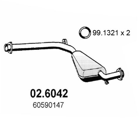 Tłumik środkowy ASSO 02.6042