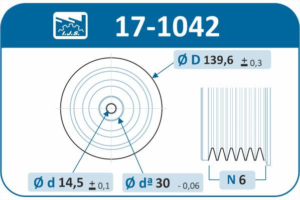 Levně Řemenice, klikový hřídel IJS GROUP 17-1042