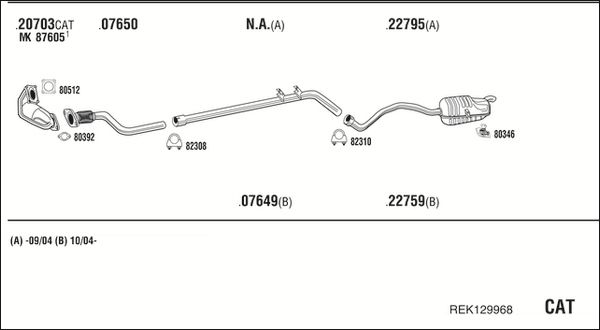 Układ wydechowy WALKER REK129968