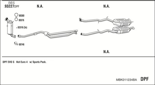Układ wydechowy WALKER MBK011234BA