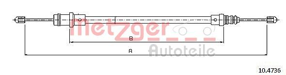 Cięgło, hamulec postojowy METZGER AUTOTEILE 10.4736