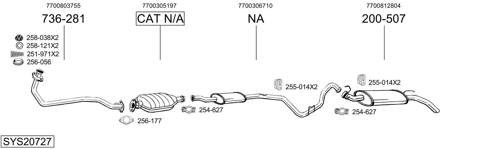 Układ wydechowy BOSAL SYS20727