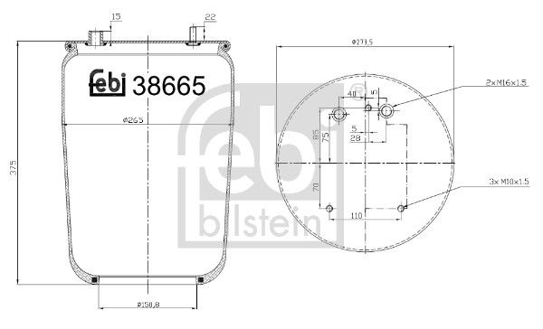 Burduf, suspensie pneumatica FEBI BILSTEIN 38665