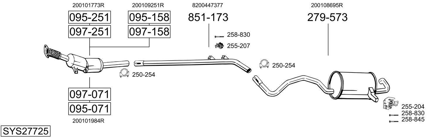 Układ wydechowy BOSAL SYS27725