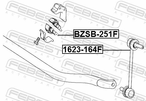 Levně Držák, Příčný stabilizátor FEBEST BZSB-251F