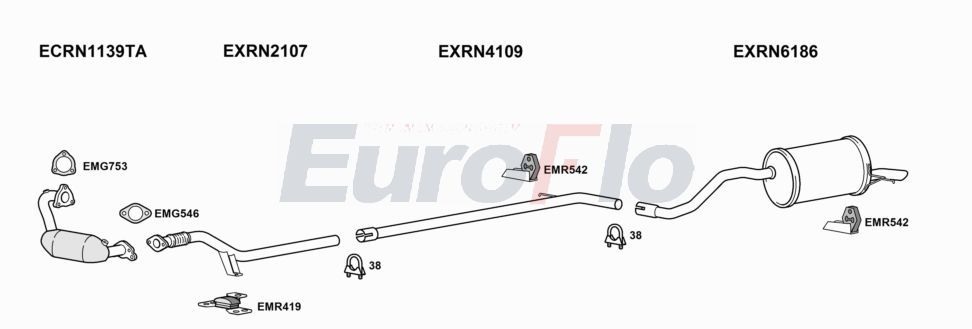 Układ wydechowy EUROFLO RNCAP091001B