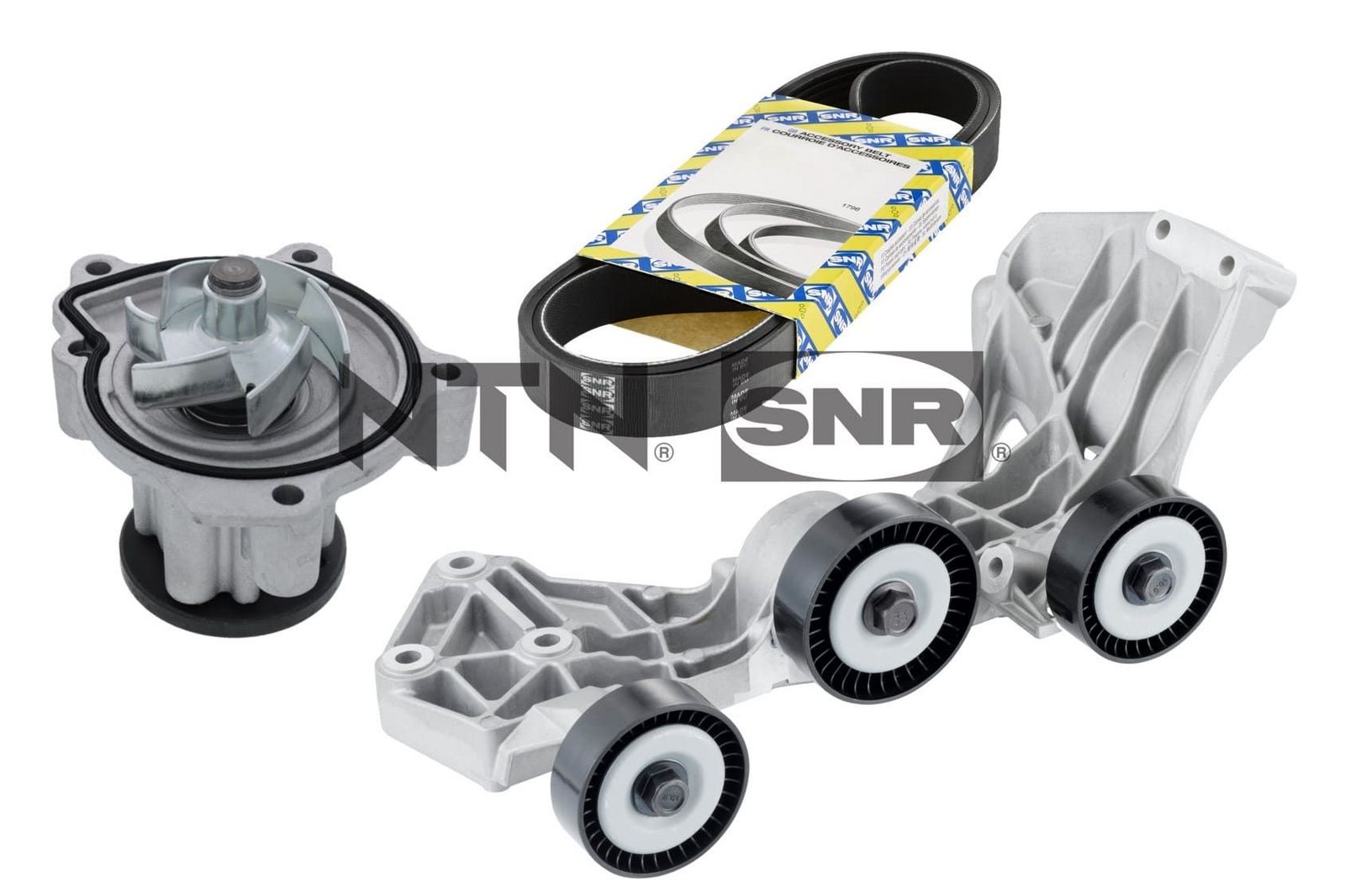 Pompa apa + Set curea transmisie cu caneluri SNR KAP851.030