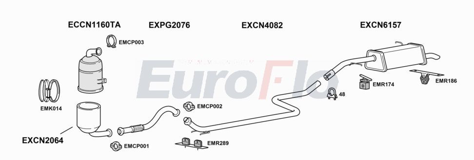 Układ wydechowy EUROFLO CNC416D1008