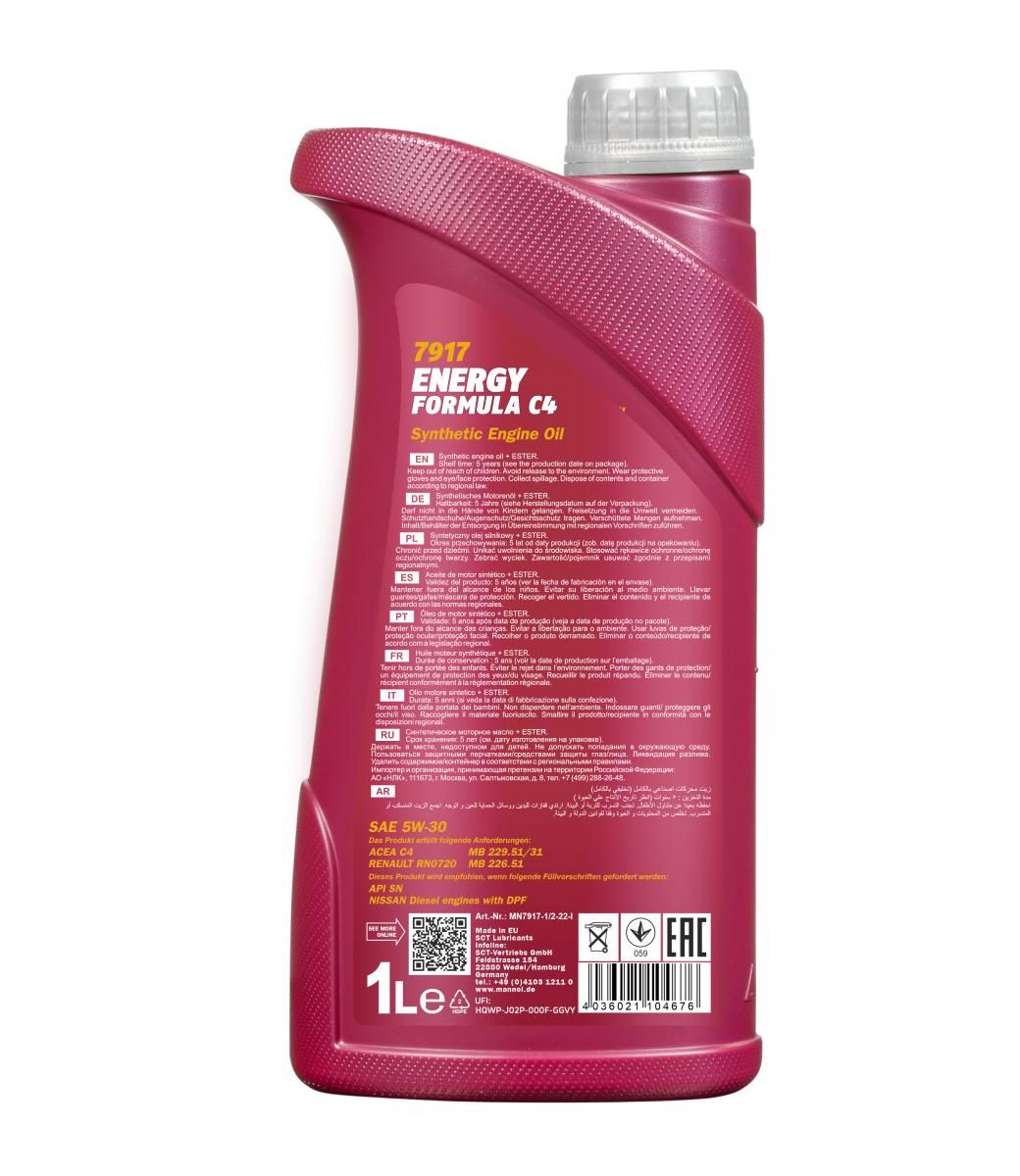 Motorový olej MANNOL Energy Formula C4 5W-30, 1L