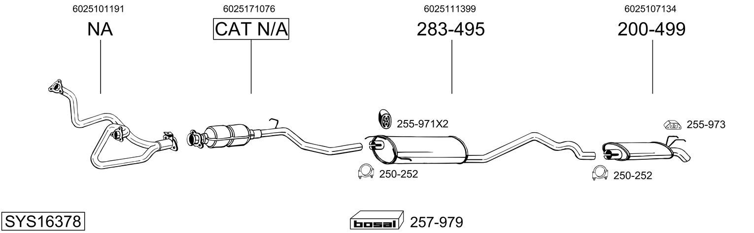 Układ wydechowy BOSAL SYS16378