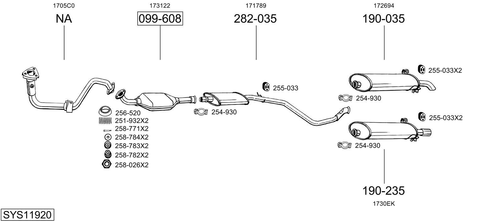 Układ wydechowy BOSAL SYS11920