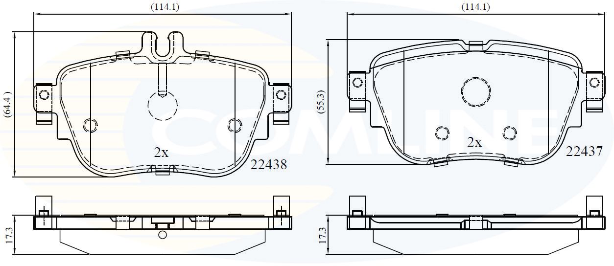 Zestaw klocków hamulcowych, hamulce tarczowe COMLINE CBP02366