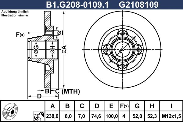 Tarcza hamulcowa GALFER B1.G208-0109.1
