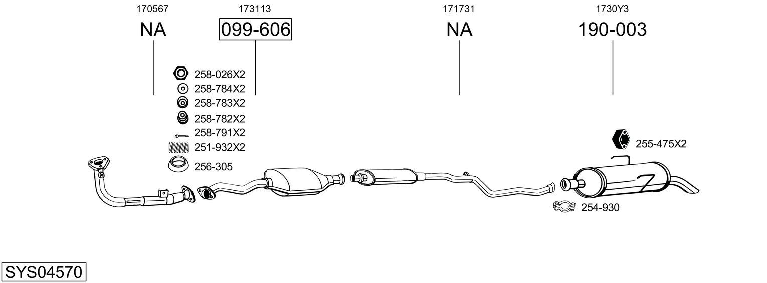 Układ wydechowy BOSAL SYS04570