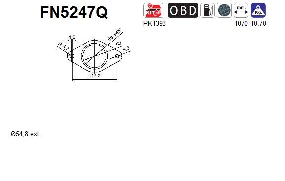 Filtr sadzy / filtr cząstek stałych, układ wydechowy AS 208008341R