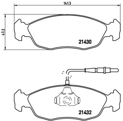 Zestaw klocków hamulcowych, hamulce tarczowe BREMBO P 61 054