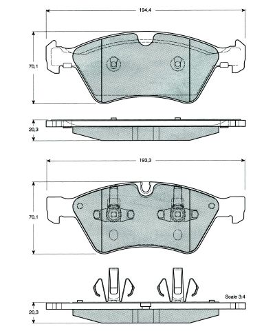 set placute frana,frana disc MTR MT477
