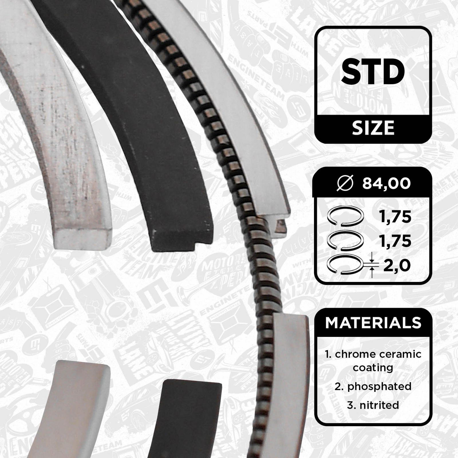 Set segmenti piston ET ENGINETEAM R1013800