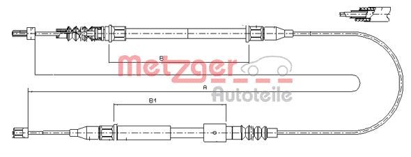 Cablu, frana de parcare METZGER 11.5762