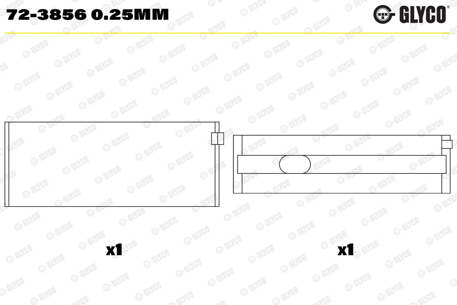 Cuzinet arbore cotit GLYCO 72-3856 0.25mm