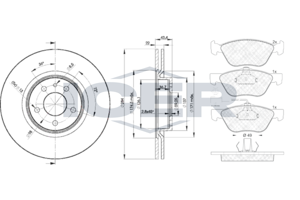 Zestaw do hamulców, hamulce tarczowe ICER 31601-1548