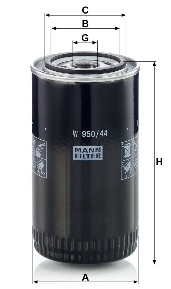 Levně Olejový filtr MANN-FILTER W 950/44