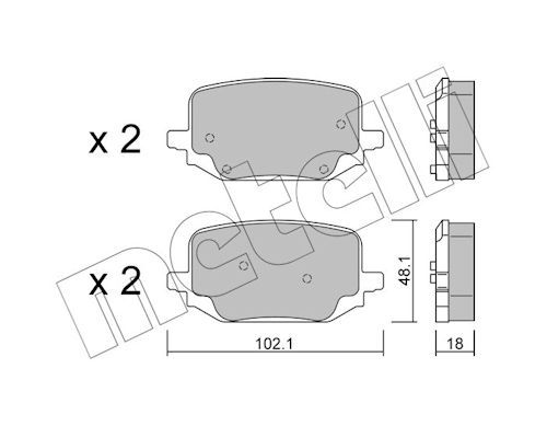 set placute frana,frana disc METELLI 22-1331-0