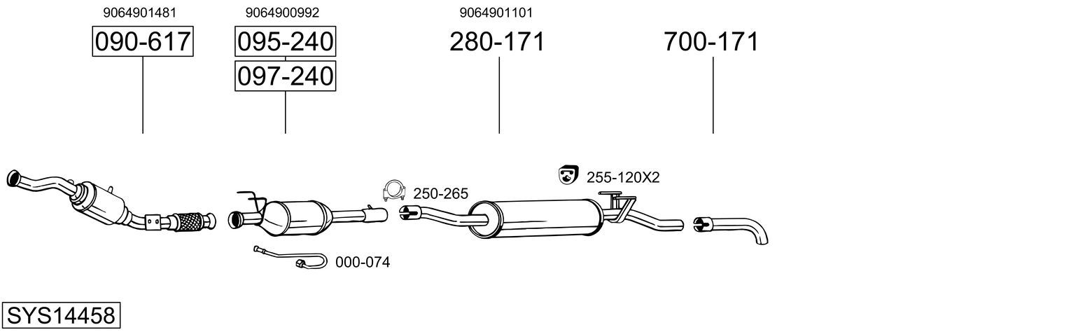 Układ wydechowy BOSAL SYS14458