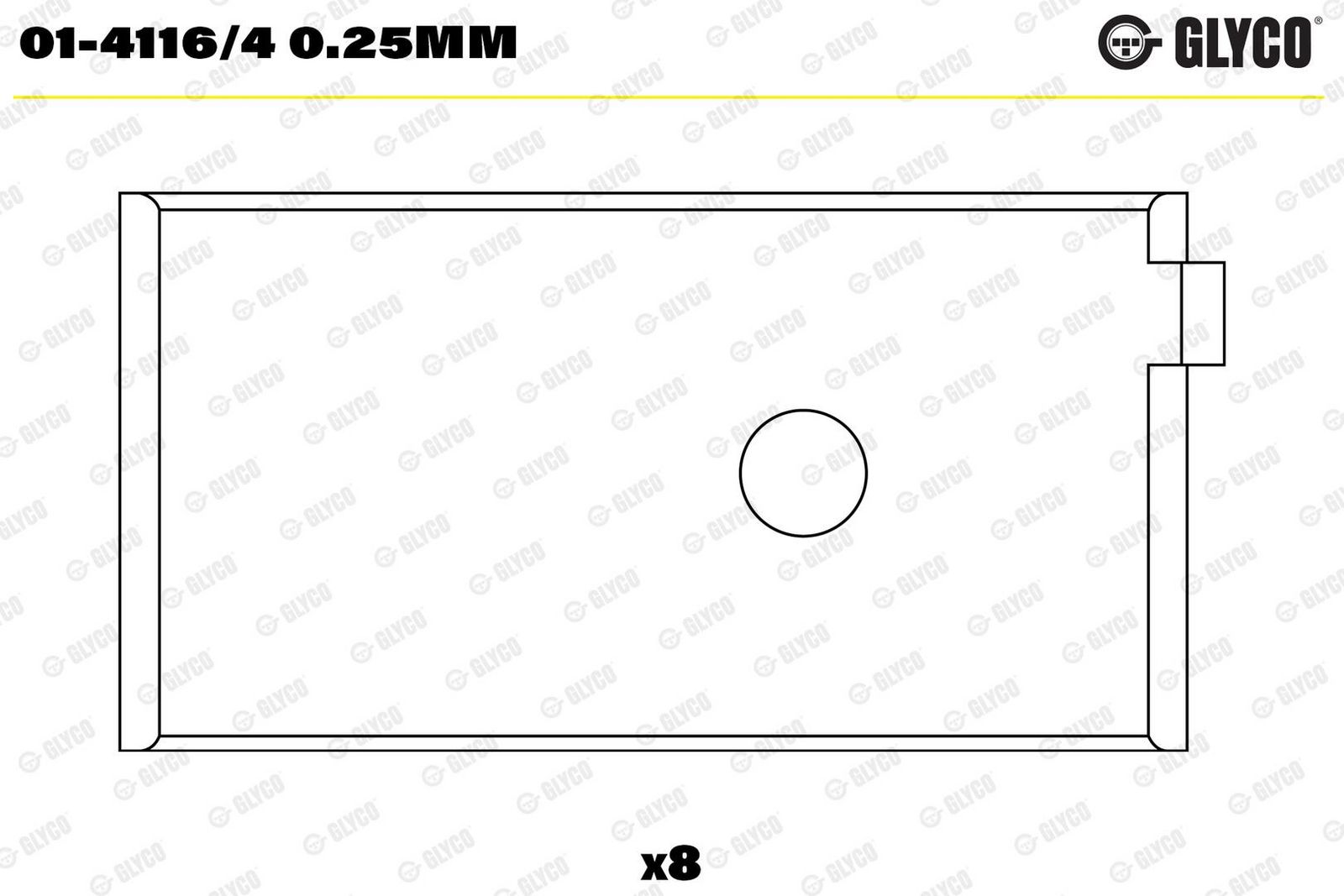 Cuzinet bielă GLYCO 01-4116/4 0.25mm