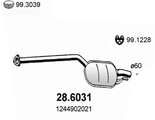 Tłumik środkowy ASSO 28.6031