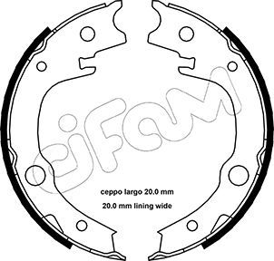 Zestaw szczęk hamulcowych, hamulec postojowy CIFAM 153-443