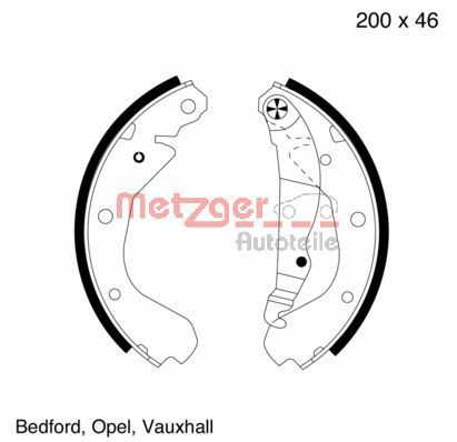 Zestaw szczęk hamulcowych METZGER AUTOTEILE MG419