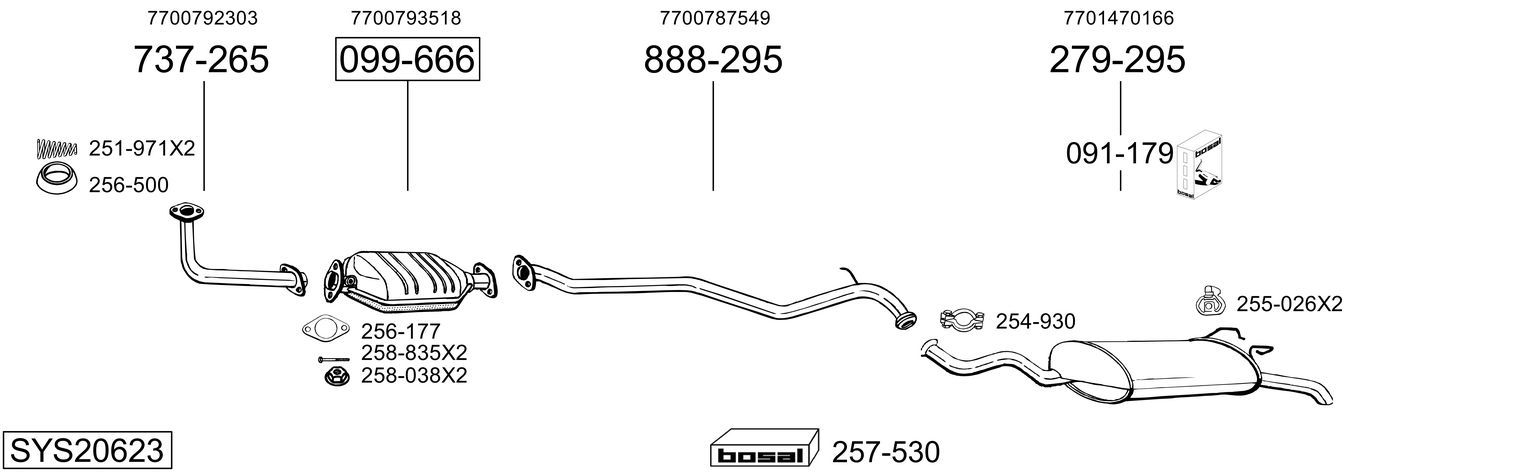 Układ wydechowy BOSAL SYS20623