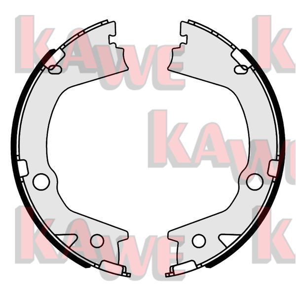 Zestaw szczęk hamulcowych, hamulec postojowy KAWE 01136