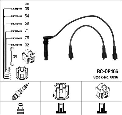 Set cablaj aprindere NGK 0836
