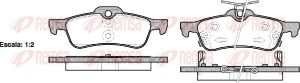 Sada brzdových destiček, kotoučová brzda REMSA 0862.02