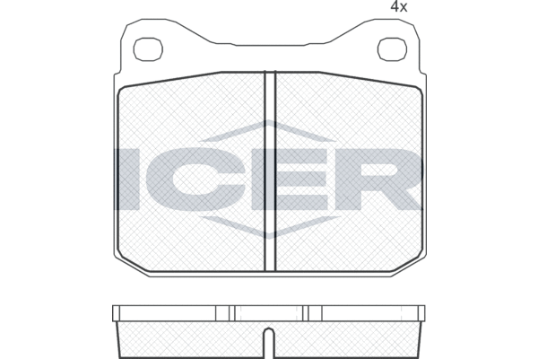 Zestaw klocków hamulcowych, hamulce tarczowe ICER 180140