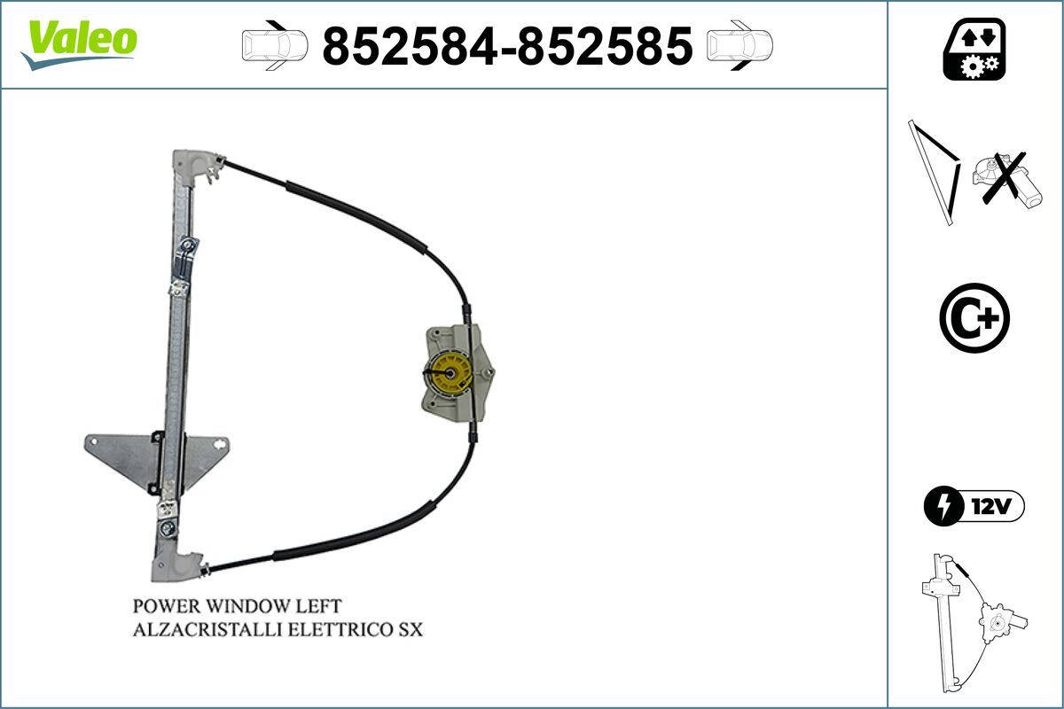 Mecanism actionare geam VALEO 852584