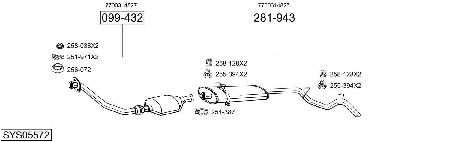 Układ wydechowy BOSAL SYS05572